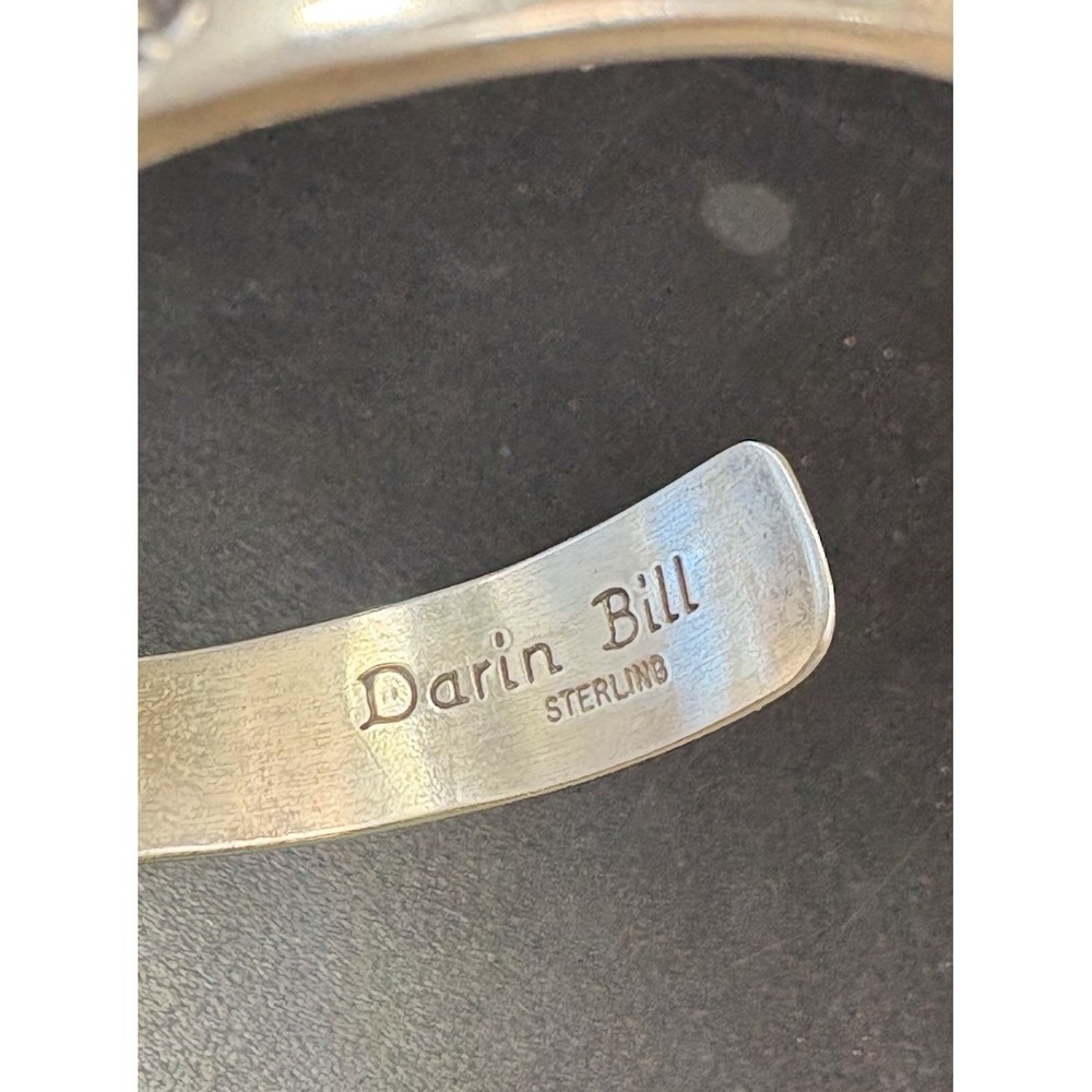 Vintage DARIN BILL NAVAJO NATIVE HEAVY STERLING SILVER 7" CUFF BRACELET 32g - Picture 3 of 6